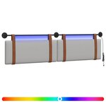 vidaXL Tête de lit suspendue Avec lumière LED Gris nuage PU antique