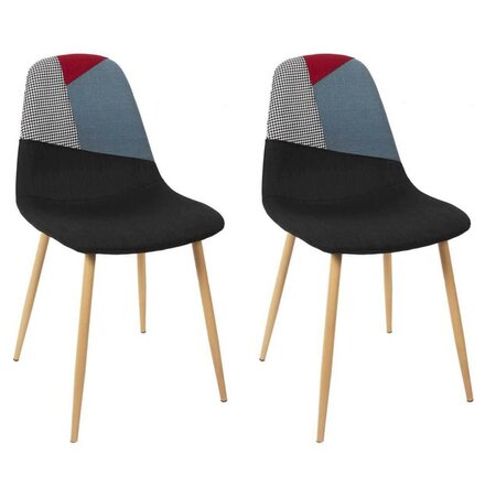 Chaises first patchwork en métal et textile (lot de 2)