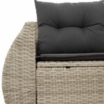 vidaXL Canapé de jardin 2 places et coussins gris clair résine tressée