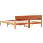 vidaXL Cadre de lit avec tête de lit Brun cire 180 x 200 cm Pin massif