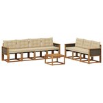 vidaXL Ensemble de canapés d'extérieur 8 pc Naturel et Beige