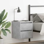 vidaXL Table de chevet murale gris béton 38x34x40 cm