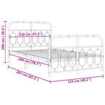 vidaXL Cadre de lit métal sans matelas avec pied de lit noir 120x200cm