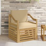 vidaXL Canapé d’extérieur Polyester Blanc et beige