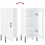 vidaXL Buffet Blanc brillant 34 5x34x90 cm Bois d'ingénierie