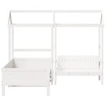vidaXL Ensemble de lit de jour et de banc et toit 90x190 cm pin massif