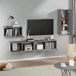 vidaXL Ensemble de meubles TV 4 Pièces Sonoma gris Bois d'ingénierie
