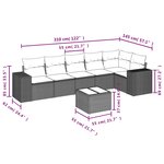 vidaXL Salon de jardin avec coussins 7 Pièces gris clair résine tressée