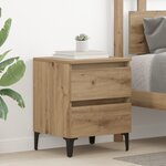 vidaXL Table de chevet Chêne artisanal 40x35x50 cm Bois d'ingénierie