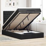 vidaXL Cadre de lit ottoman avec matelas noir 120x200 cm velours