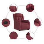 vidaXL Fauteuil inclinable électrique rouge bordeaux tissu