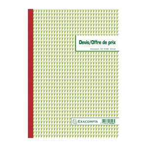 Manifold Devis Offre De Prix 29 7x21cm 50 Feuillets Tripli Autocopiants - Motif - X 5 - Exacompta
