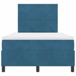 vidaXL Lit à ressort LED avec matelas Bleu foncé 120 x 200 cm tissu