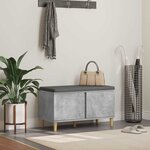 vidaXL Banc d'entrée avec coussin Gris béton 80 x 38 x 46 cm