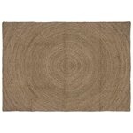 vidaXL Tapis de surface Rectangulaire Gris 140 x 200 cm Jute