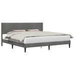 vidaXL Cadre de lit avec tête de lit Gris foncé 180 x 200 cm Velours