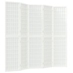 vidaXL Cloison de séparation pliable 5 panneaux 200x170 cm Blanc