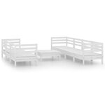 vidaXL Salon de jardin 8 Pièces Blanc Bois de pin massif
