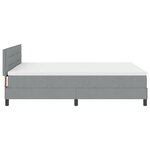 vidaXL Lit Box Spring avec Matelas & Lumière LED Gris Clair 140x190 cm Tissu
