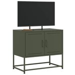 vidaXL Meuble TV vert olive 68 5x39x60 5 cm acier