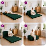 vidaXL Canapé-lit pliable 90 x 67 x 45 cm Vert foncé