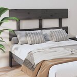 vidaXL Tête de lit Gris 144x3x81 cm Bois massif de pin