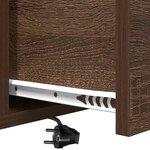 vidaXL Table de nuit avec station de chargement Chêne marron