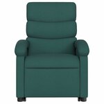 vidaXL Fauteuil inclinable de massage électrique Vert foncé Tissu