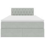 vidaXL Lit de Rangement avec matelas Gris clair 120 x 190 cm Velours