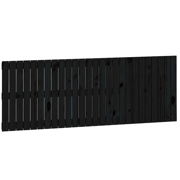vidaXL Tête de lit murale Noir 166x3x60 cm Bois massif de pin