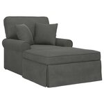 vidaXL Chaise lounge avec jupe Gris foncé 91 x 157 x 91 cm