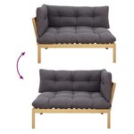 vidaXL Unité de canapé d'angle Acacia Clair et Gris Foncé