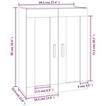 vidaXL Armoire murale chêne marron 69 5x32 5x90 cm bois ingénierie