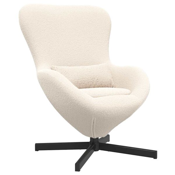 vidaXL Fauteuil œuf Crème 63 x 73 x 90 cm