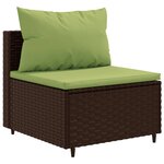vidaXL Salon de jardin avec coussins 9 Pièces marron résine tressée