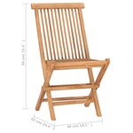 vidaXL Ensemble à manger d'extérieur pliable avec coussin 3 Pièces Teck