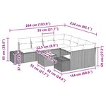 vidaXL Ensemble de canapé de jardin 9 Pièces Marron polyrotin