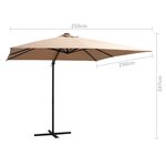 vidaXL Parasol de jardin en porte-à-faux lumières LED et mât en acier