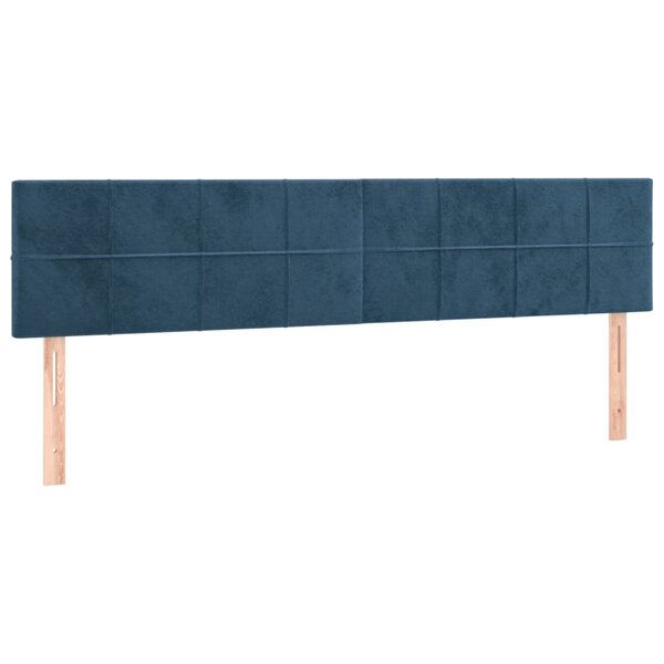 vidaXL Têtes de lit 2 Pièces Bleu foncé 80x5x78/88 cm Velours
