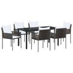 vidaXL Ensemble de salle à manger pour jardin 7 Pièces Marron et Noir