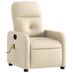 vidaXL Fauteuil de massage inclinable Crème Tissu