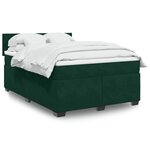 vidaXL Sommier à lattes de lit et matelas Vert foncé 140x200cm Velours