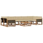 vidaXL Ensemble de canapés d'extérieur 8 Pièces Naturel et Beige