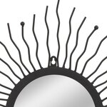 vidaXL Miroir mural de jardin Rayons de soleil 60 cm Noir