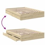 vidaXL Cadre de lit avec tiroirs sans matelas chêne sonoma 120x200 cm