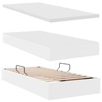 vidaXL Lit avec rangement et matelas Blanc 100 x 200 cm Simili cuir
