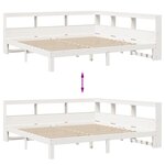 vidaXL Lit bibliothèque sans matelas blanc 200x200 cm bois pin massif