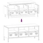 vidaXL Meuble TV blanc 101 5x39x43 5 cm acier laminé à froid