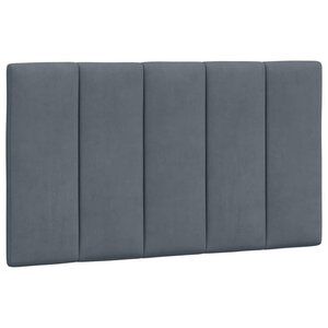 vidaXL Coussin de tête de lit Hanko gris foncé 90 cm velours