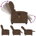 vidaXL Fauteuil inclinable de massage électrique marron tissu